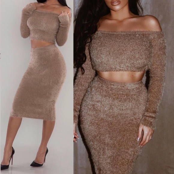Hot Miami Styles Dresses & Skirts - Fuzzy Skirt Set